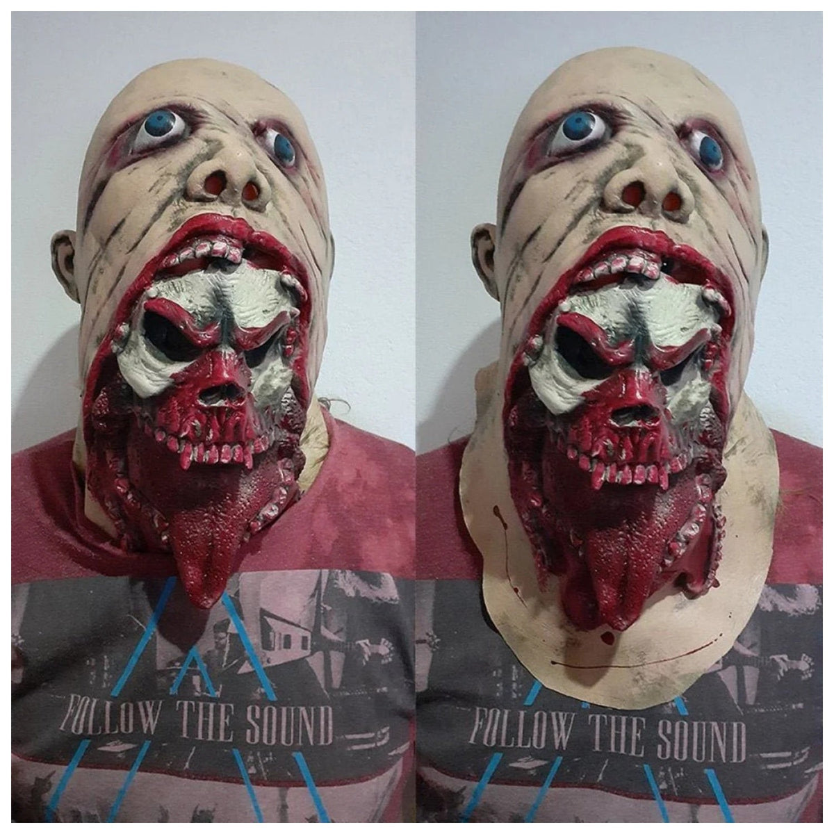 Adult Scary Latex Zombie Face Mask – Darker Head