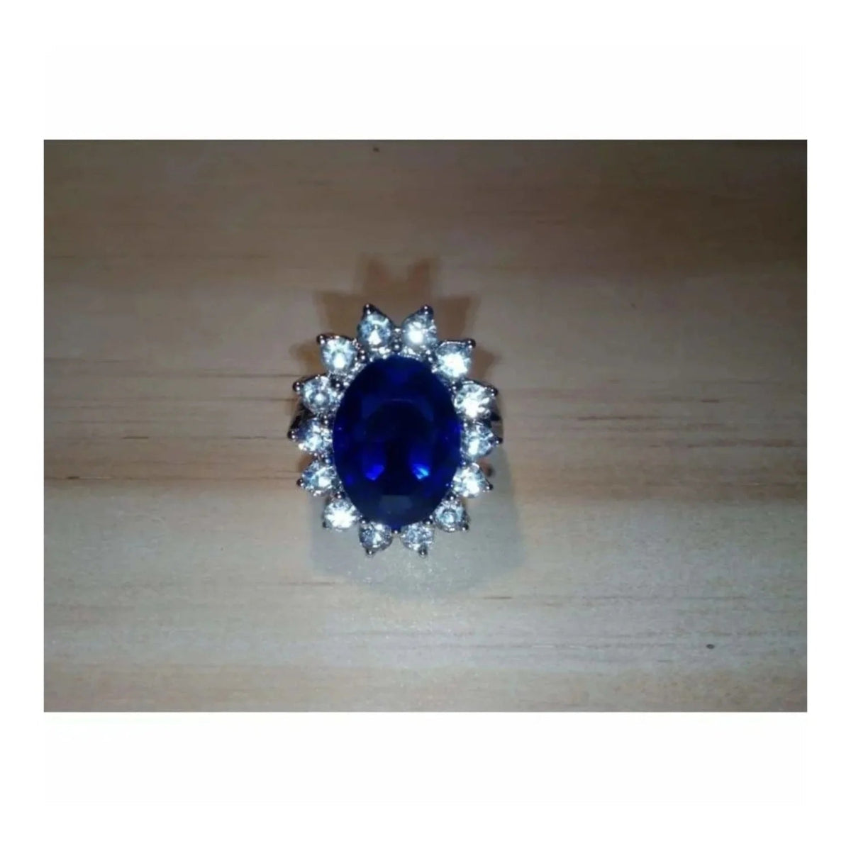 7-Piece Women's Ring Set Blue Silver Sizes 6-10