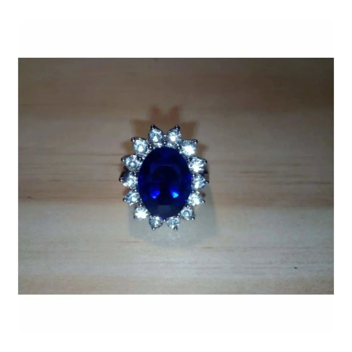 7-Piece Women's Ring Set Blue Silver Sizes 6-10