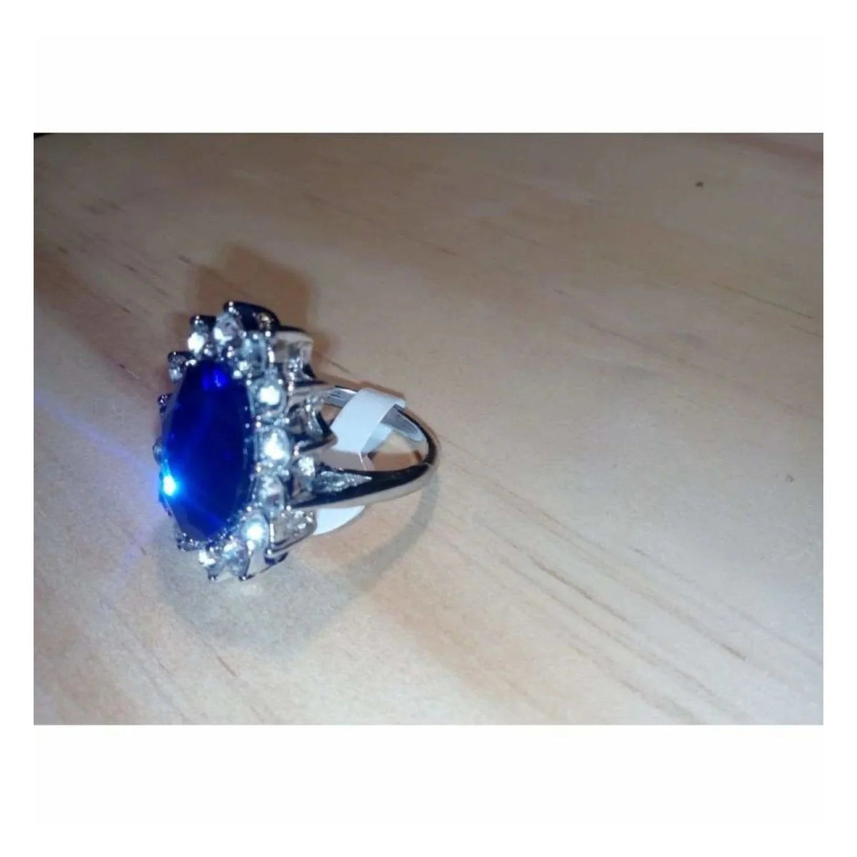 7-Piece Women's Ring Set Blue Silver Sizes 6-10