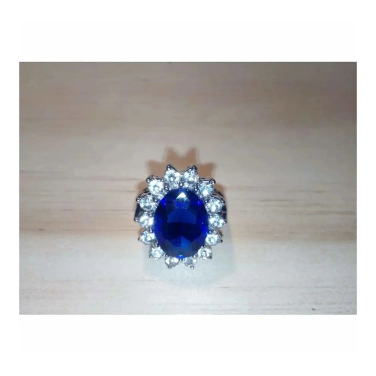7-Piece Women's Ring Set Blue Silver Sizes 6-10
