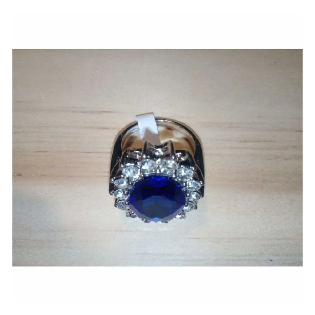 7-Piece Women's Ring Set Blue Silver Sizes 6-10