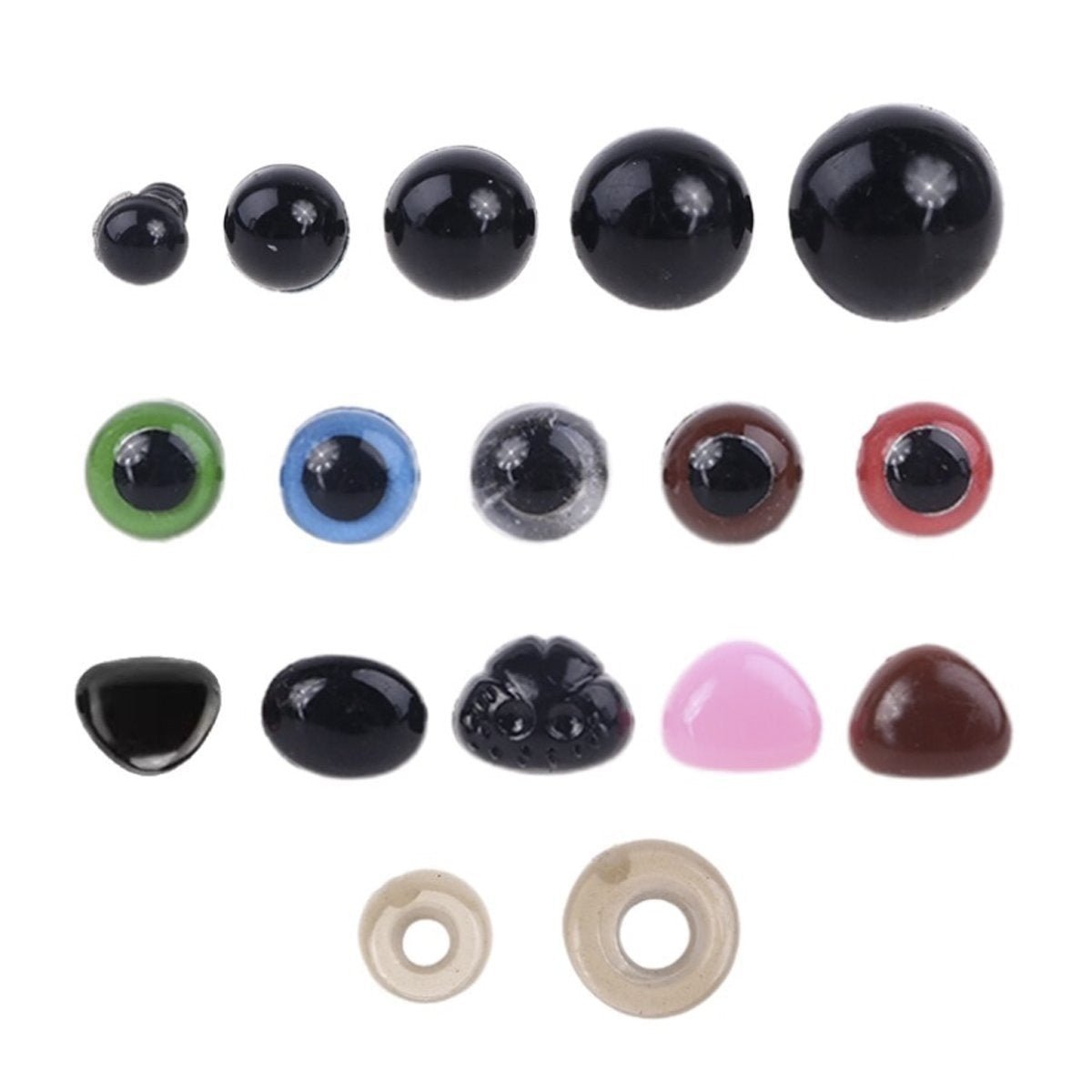 Plastic Toy Eyes and Noses Set with Washers