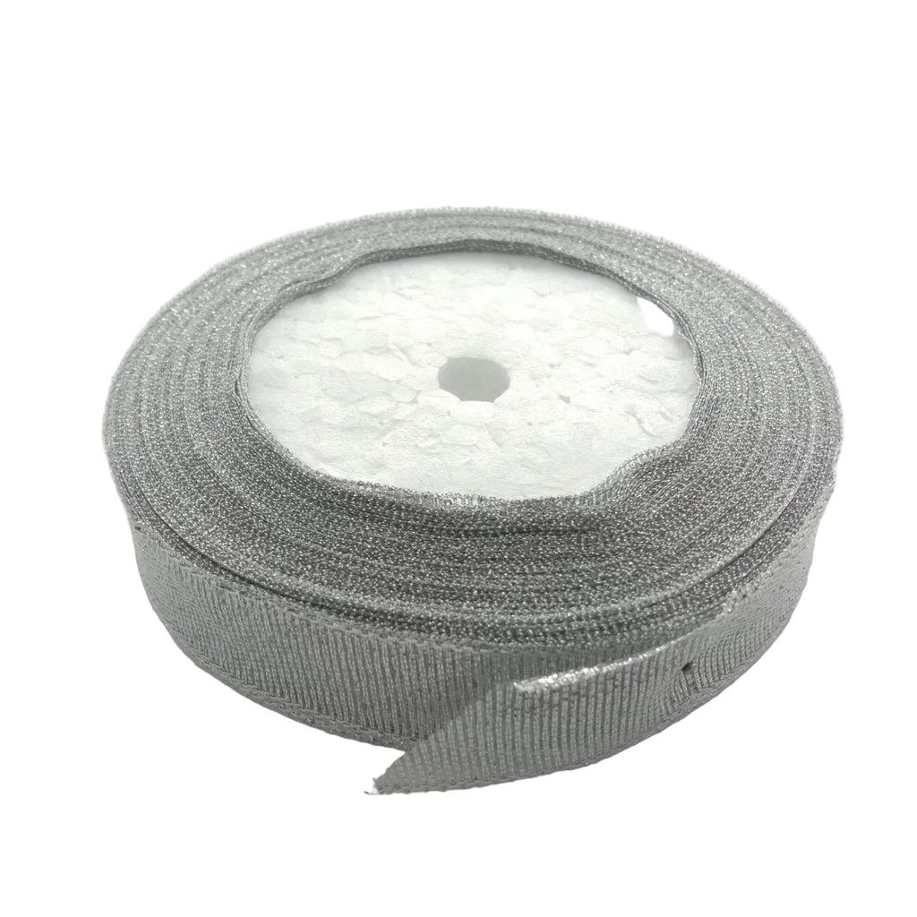 Silver Metallic Ribbon 22m – 15mm Width
