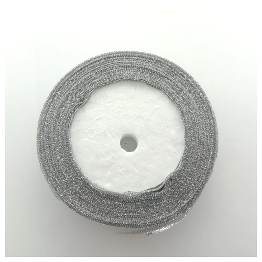 Silver Metallic Ribbon 22m – 15mm Width