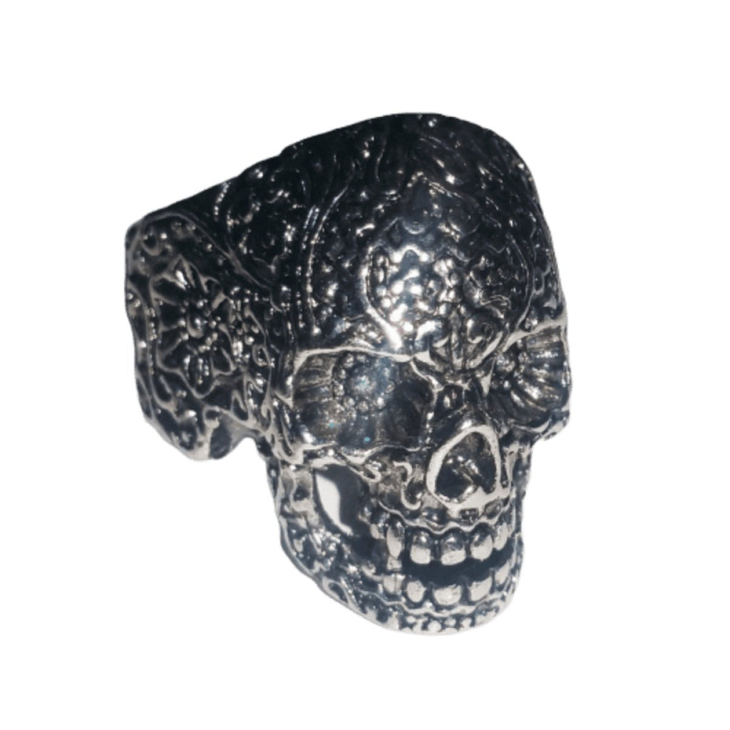 Skull Ring Head Evil Biker Stainless Steel Ring Silver Mens Sizes 8-13