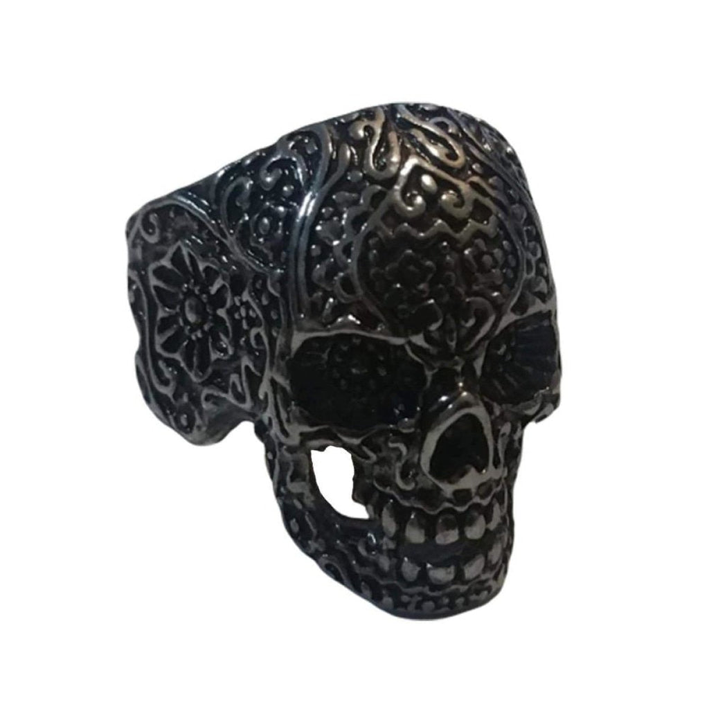 Skull Ring Head Evil Biker Stainless Steel Ring Silver Mens Sizes 8-13 – 8, 9, 10, 11, 12, 13