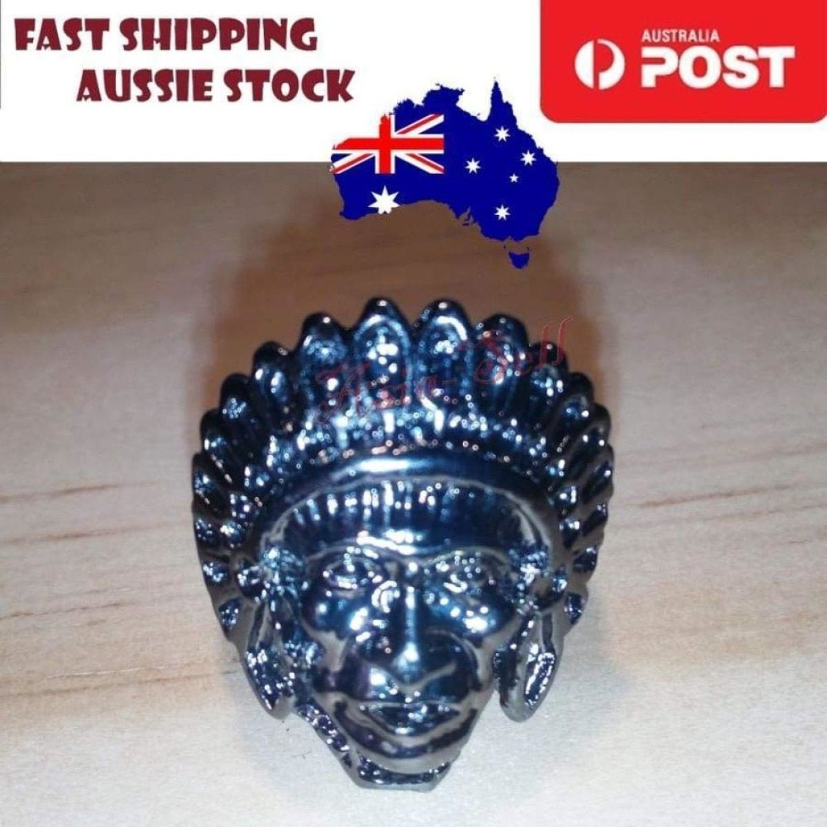 Skull Ring Silver Black Sizes 6-11 – Black Size 10 (code V)