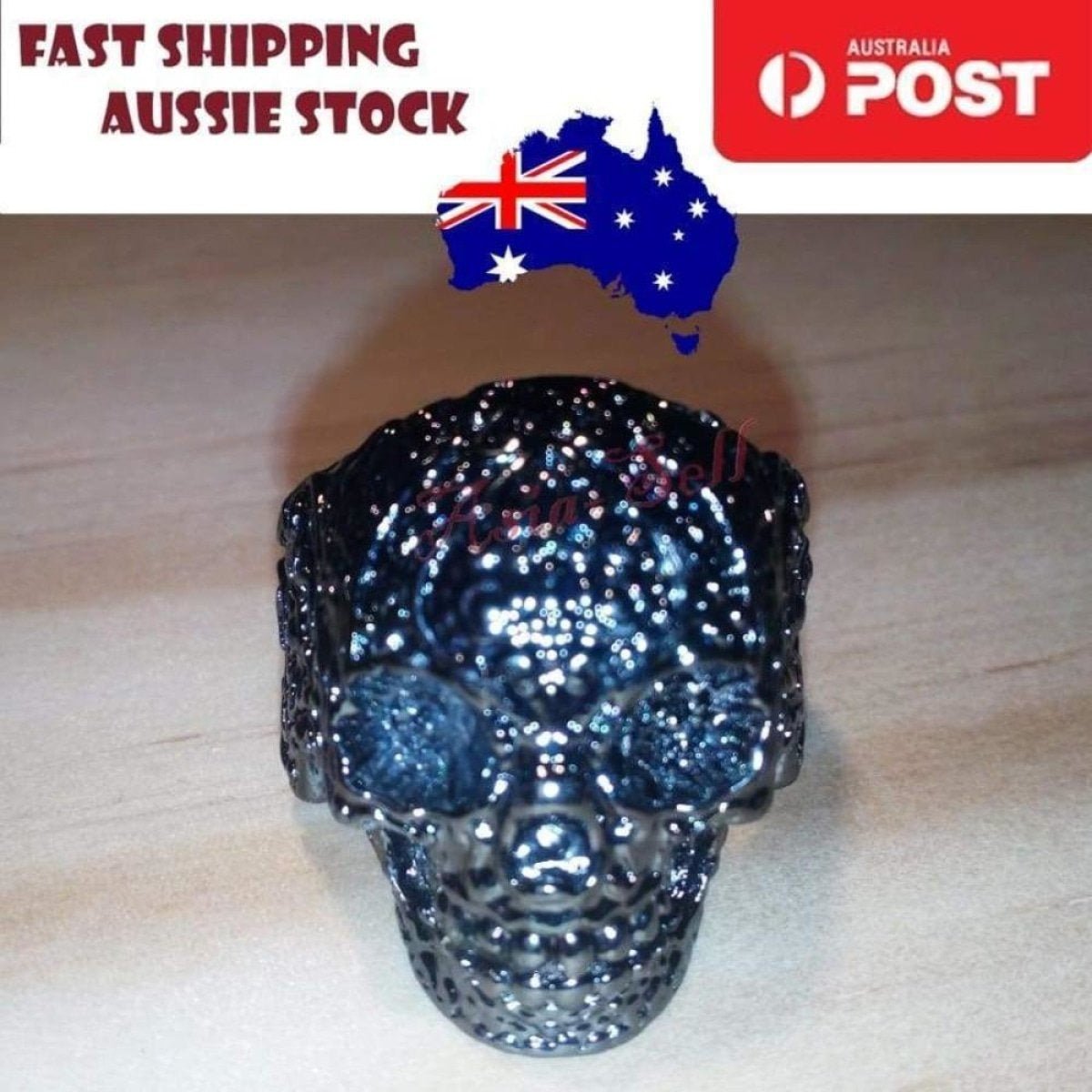 Skull Ring Silver Black Sizes 6-11 – Black Size 11 (code W)