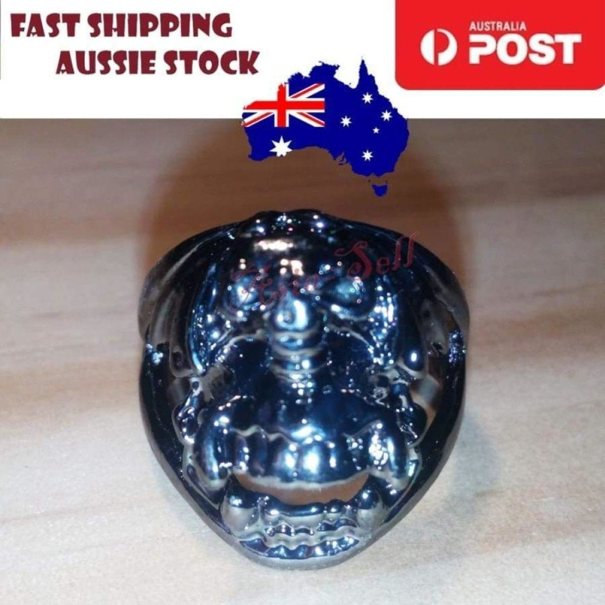 Skull Ring Silver Black Sizes 6-11 – Silver Size 9 (code A), Black Size 10 (code X)