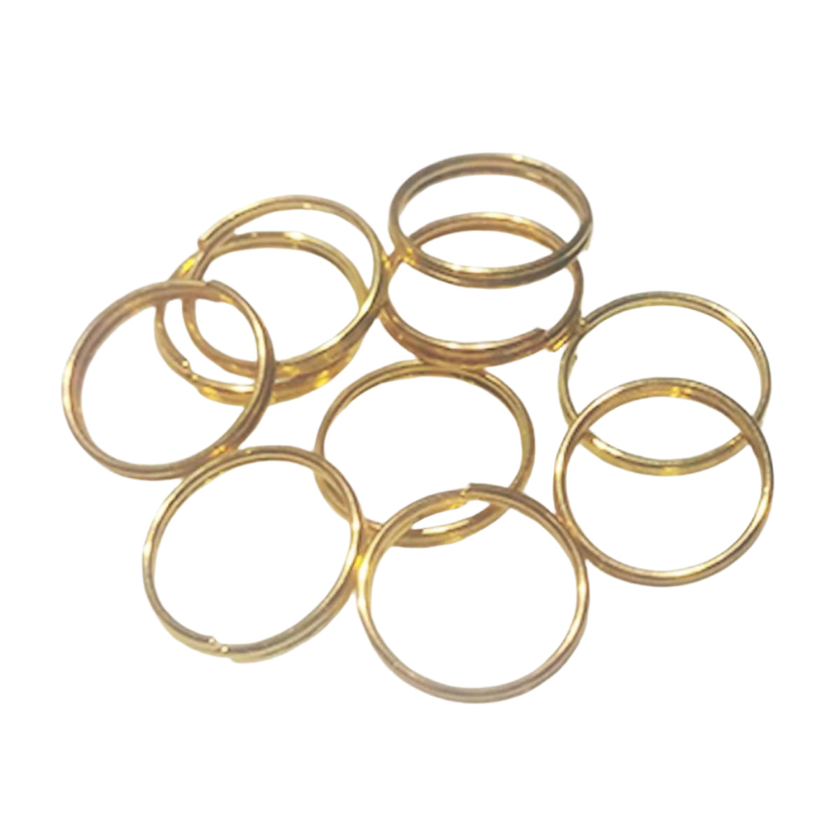 Split Key Rings 4mm-12mm Bronze, Gold & Light Silver – 10pcs – 10mm Gold