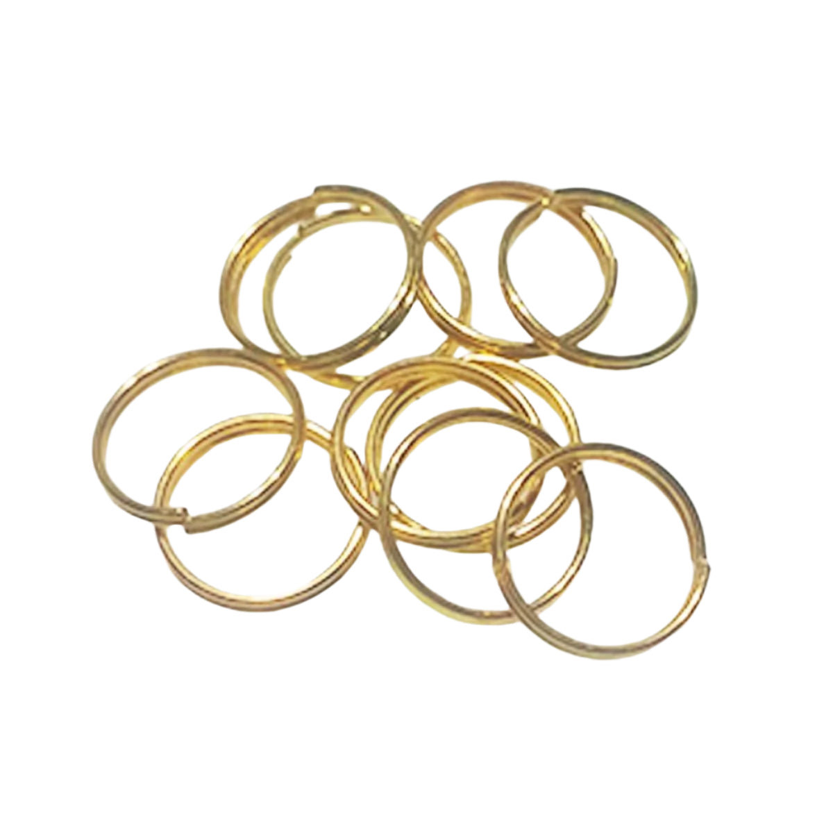 Split Key Rings 4mm-12mm Bronze, Gold & Light Silver – 10pcs – 12mm Gold, 8mm Gold, 7mm Gold