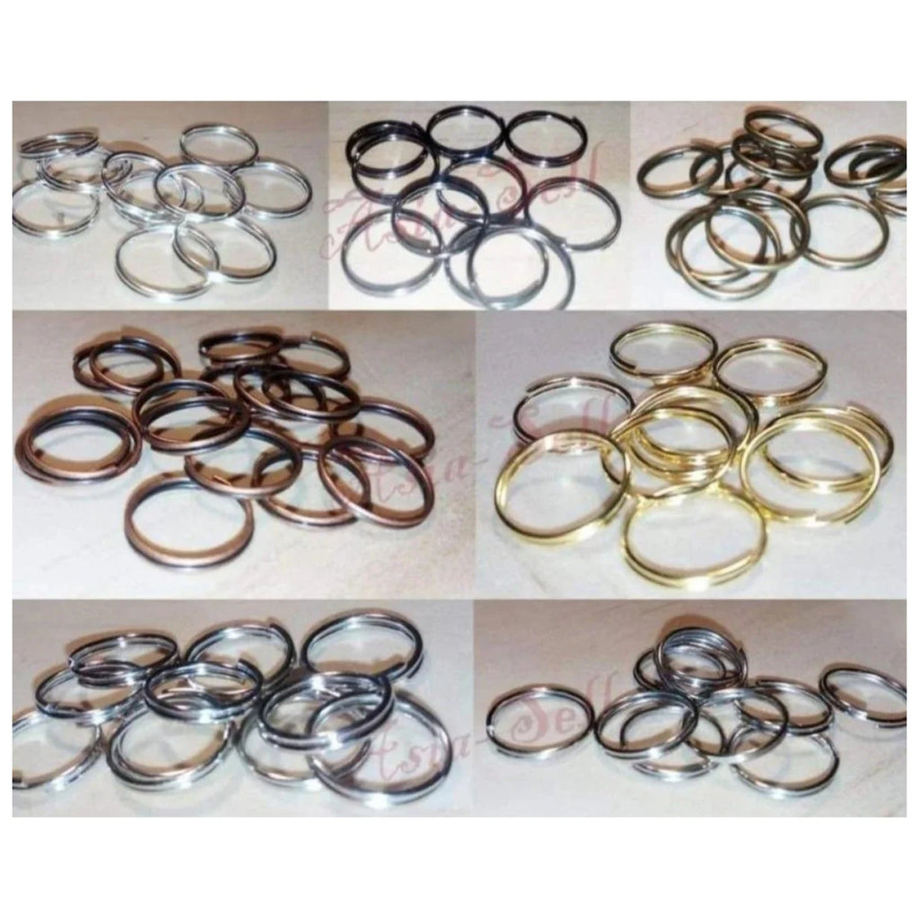 Split Key Rings 4mm-12mm Bronze, Gold & Light Silver – 10pcs