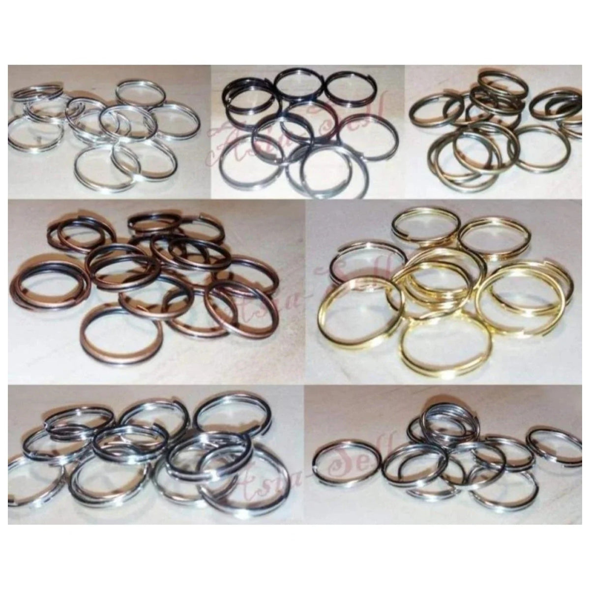 Split Key Rings 4mm-12mm Bronze, Gold & Light Silver – 10pcs