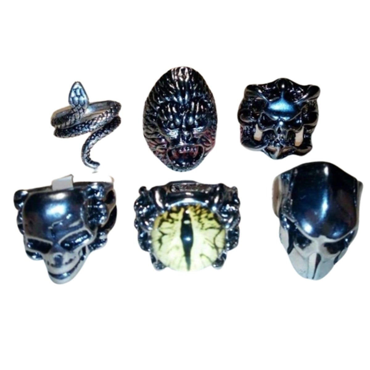 Stainless Steel Bikie Ring – Ape, Skull or Eye Designs – Snake - Size 6 U.S.