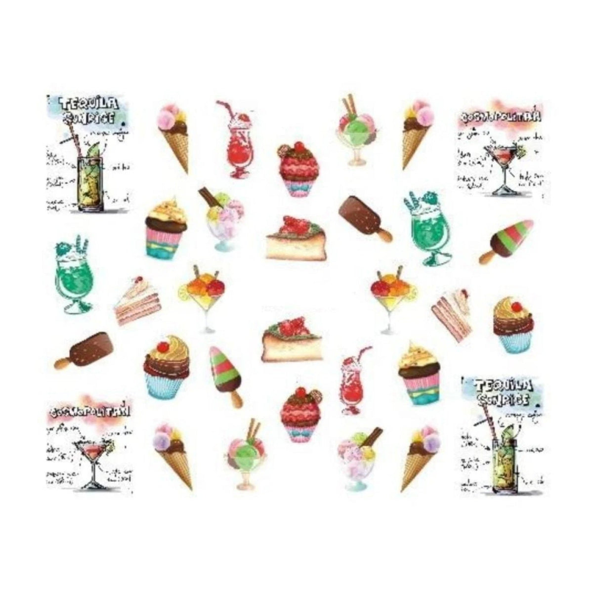 Strawberry Summer Nail Art Stickers Sheet – STZ-482