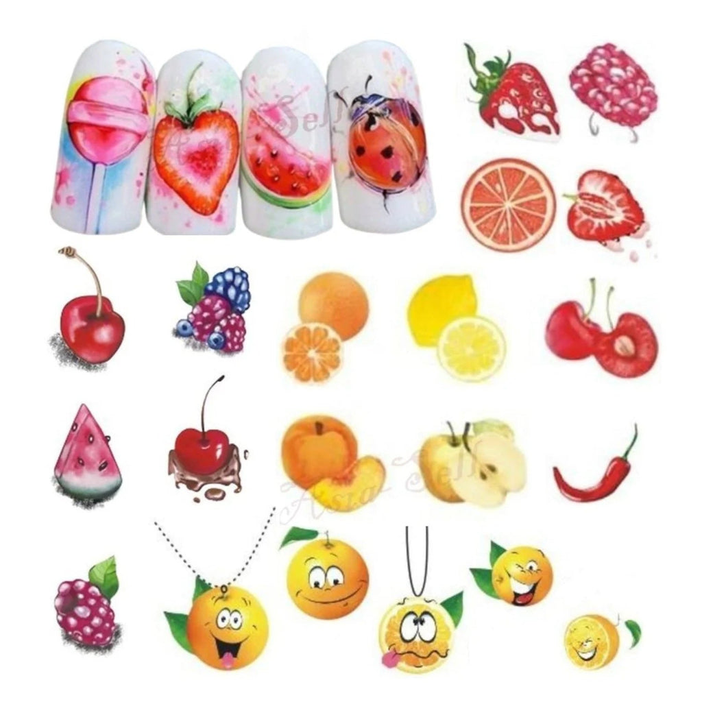 Strawberry Summer Nail Art Stickers Sheet