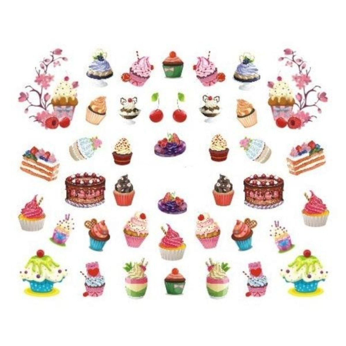 Strawberry Summer Cake & Fruit Nail Stickers STZ-477