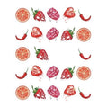 Strawberry Summer Cake & Fruit Nail Stickers 6.4x5.3 cm