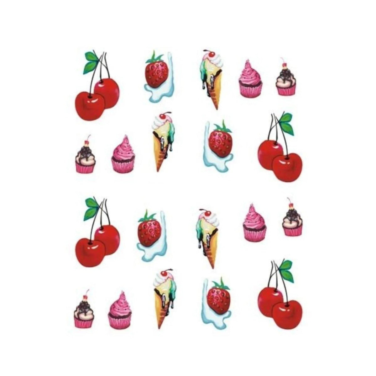 Strawberry Summer Nail Stickers Sheet 6.4×5.3 cm