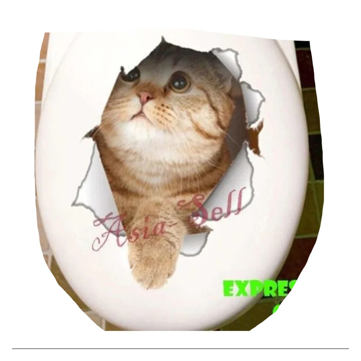 Toilet Seat Lid Sticker Cat Dog Kitten Bathroom Decals – Cat 7