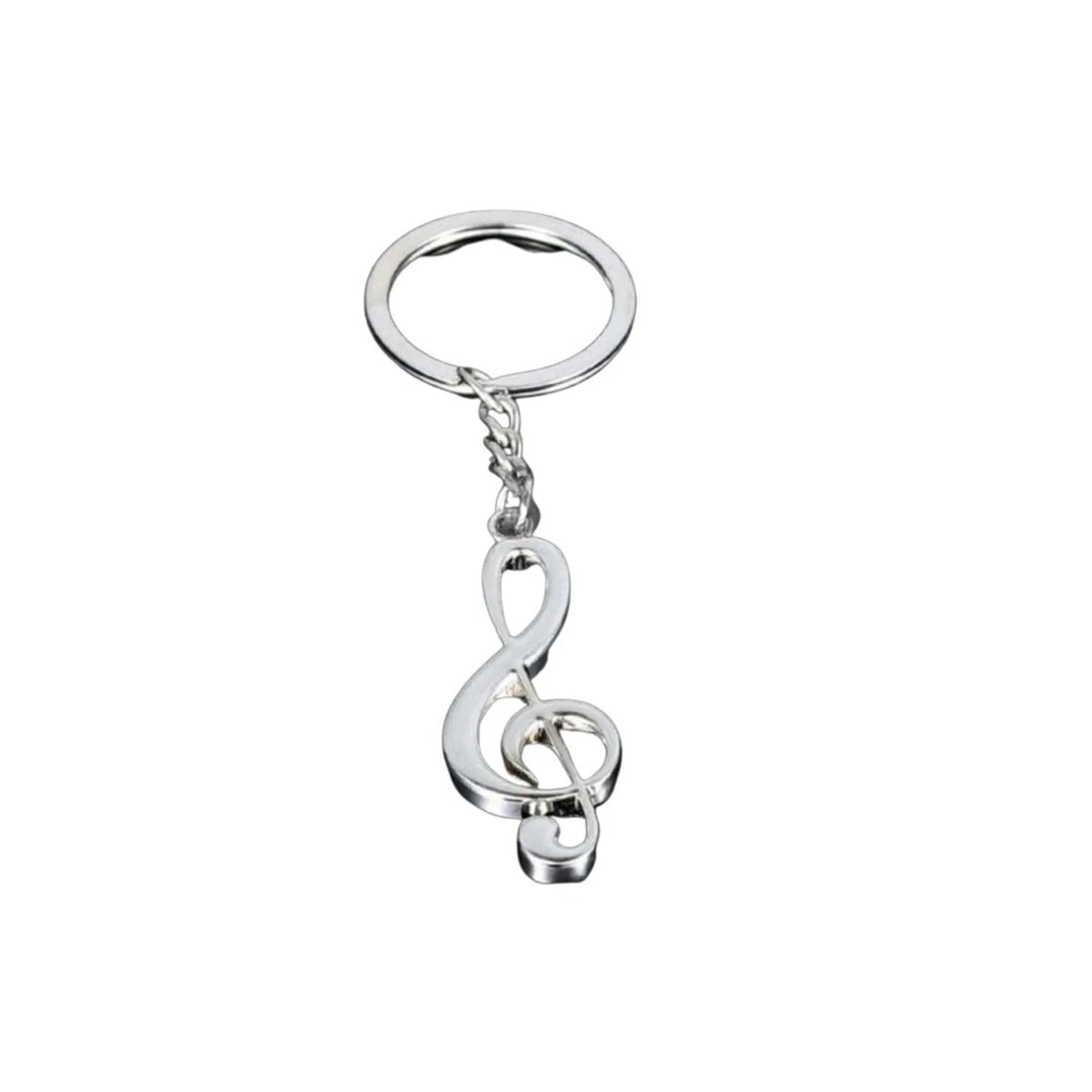 Treble Clef Musical Note Key Ring – Silver Plated