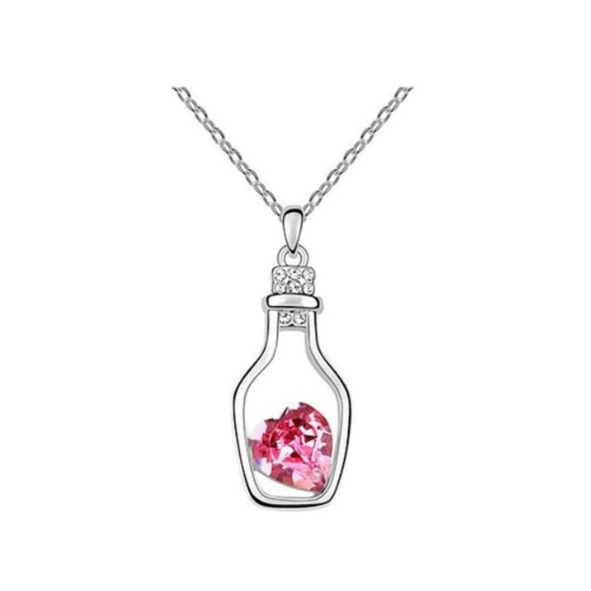 Vintage Pink Wishing Bottle Choker Necklace