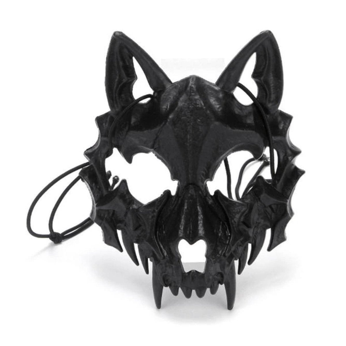 Wolf Demon Halloween Party Face Mask – Black Wolf