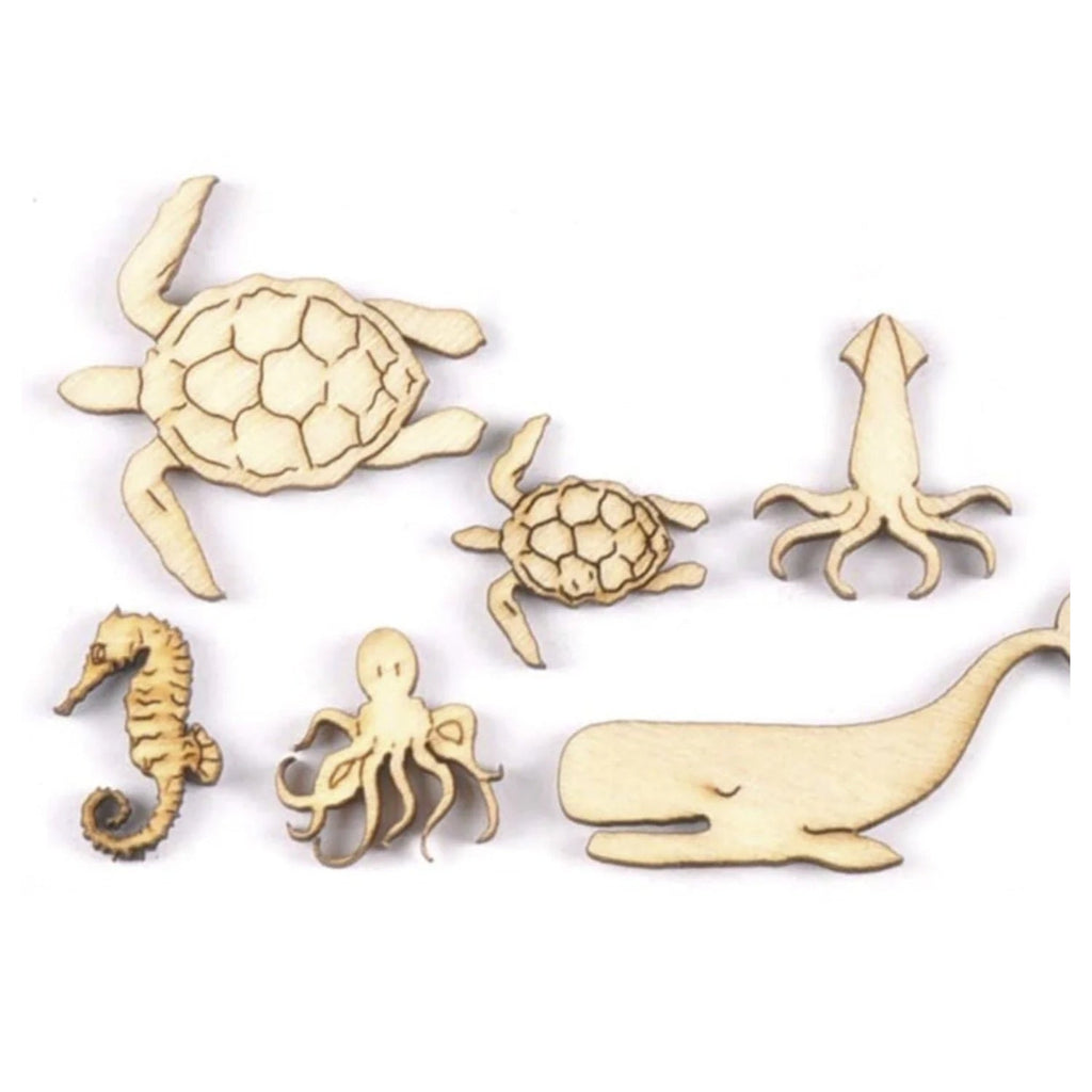 Wooden Craft Forms – Sea Creatures, Bicycles, Instruments, Birds – 20pcs Sea Creatures 1