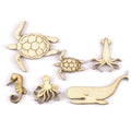 Wooden Craft Forms – Sea Creatures, Bicycles, Instruments, Birds – 20pcs Sea Creatures 1