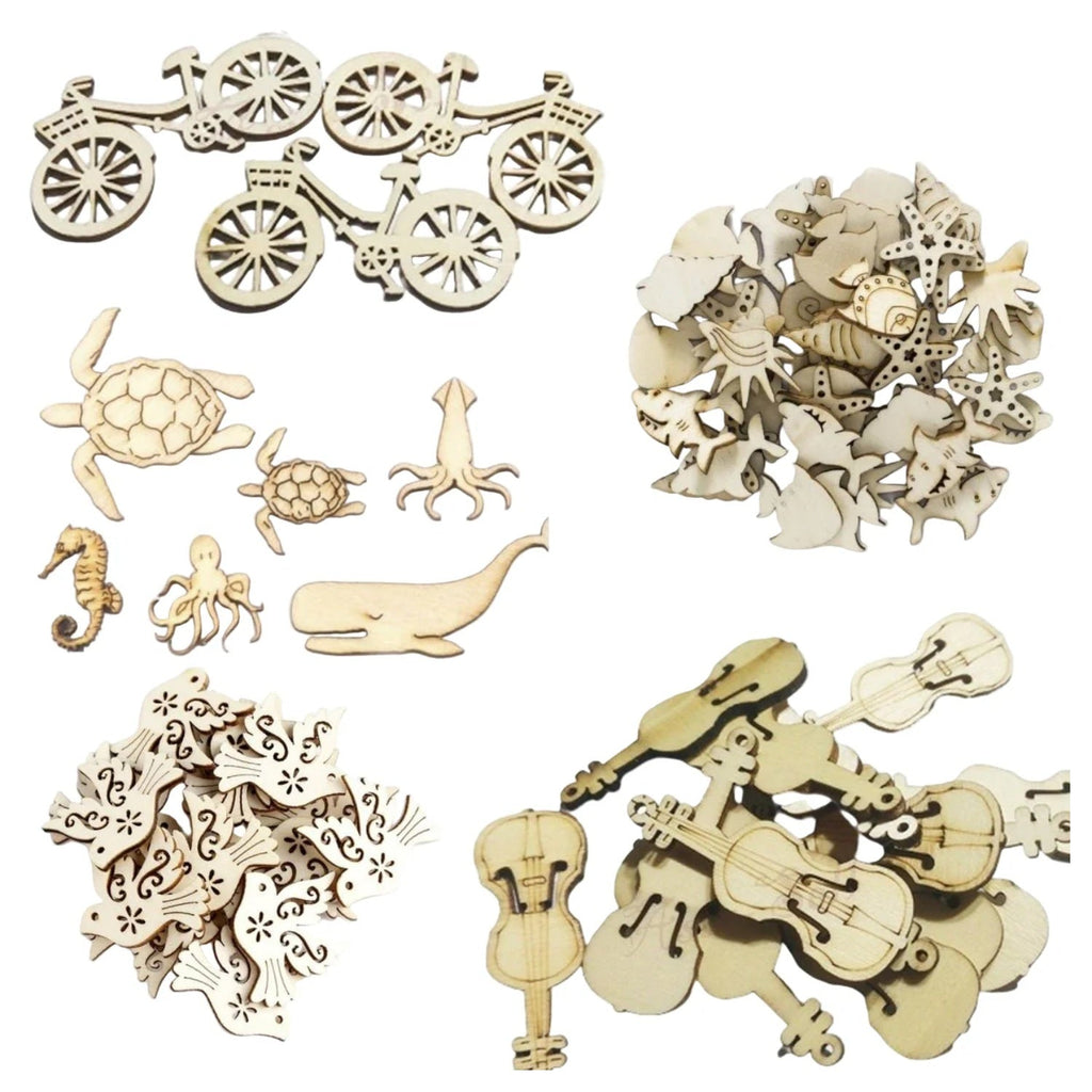 Wooden Craft Forms – Sea Creatures, Bicycles, Instruments, Birds