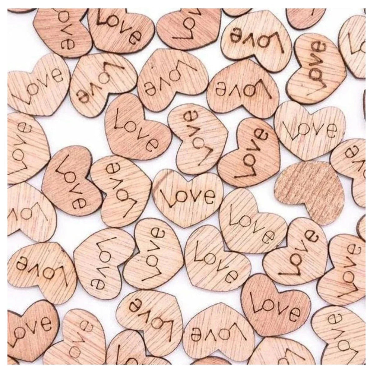 Wooden Love Hearts Confetti Table Decoration – 100 pcs