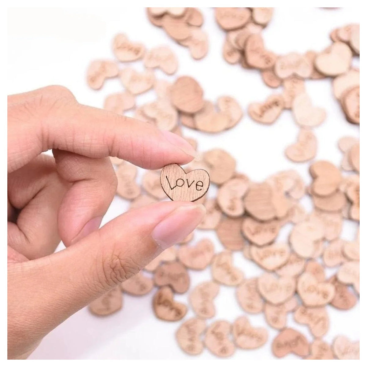 Mini Love Heart Wooden Confetti – 100 Pieces
