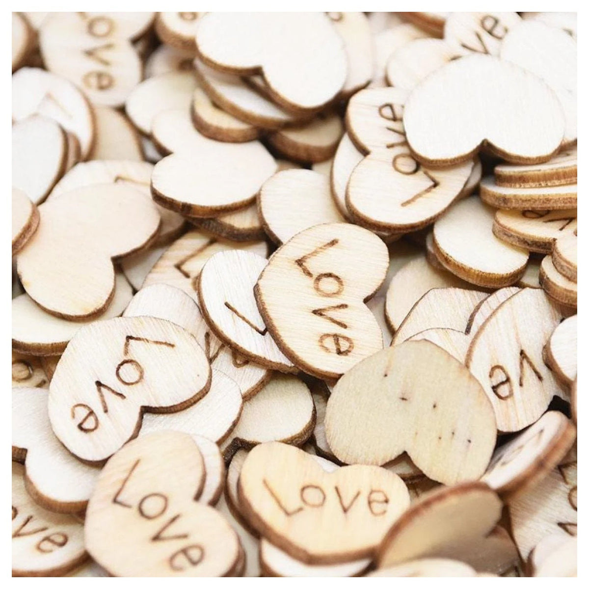 Mini Love Heart Wooden Confetti – 100 Pieces