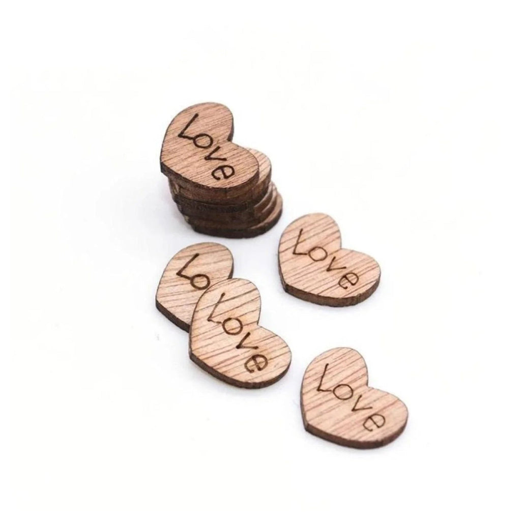 Mini Love Heart Wooden Confetti – 100 Pieces