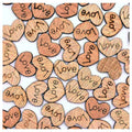 Mini Love Heart Wooden Confetti – 100 Pieces – Medium 10x12mm