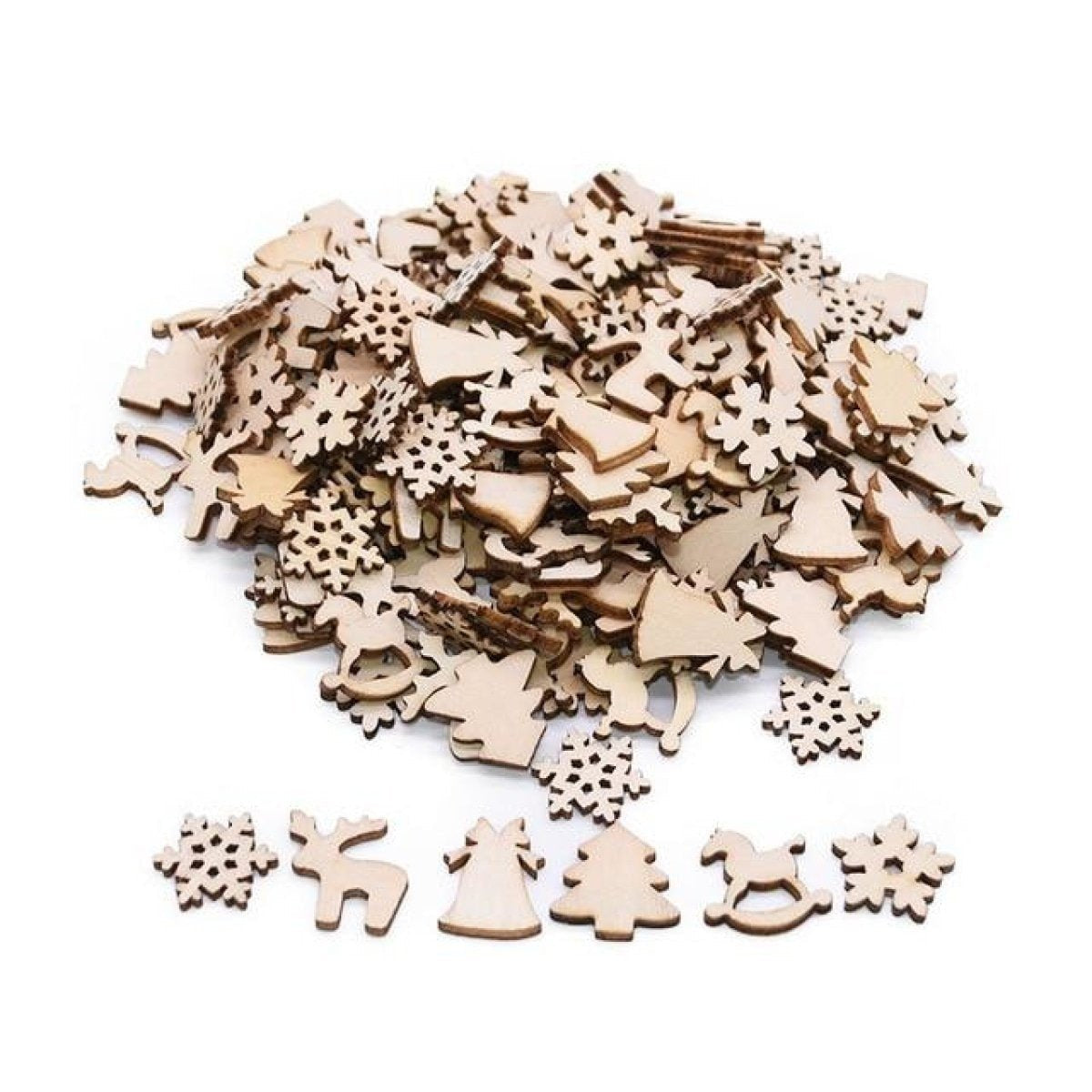 500PCS Wooden Numbers Alphabet Letters Hearts DIY Craft Wood Lettering – Christmas
