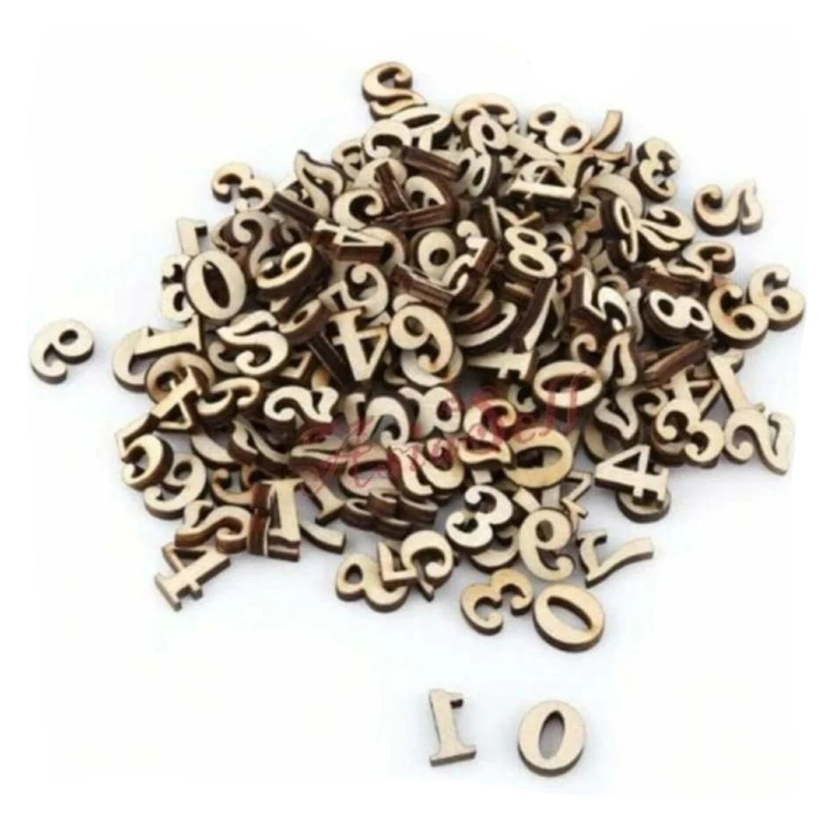Wooden Letters Numbers and Hearts Craft Set – 100x Numbers 14mm, 200x Numbers 14mm