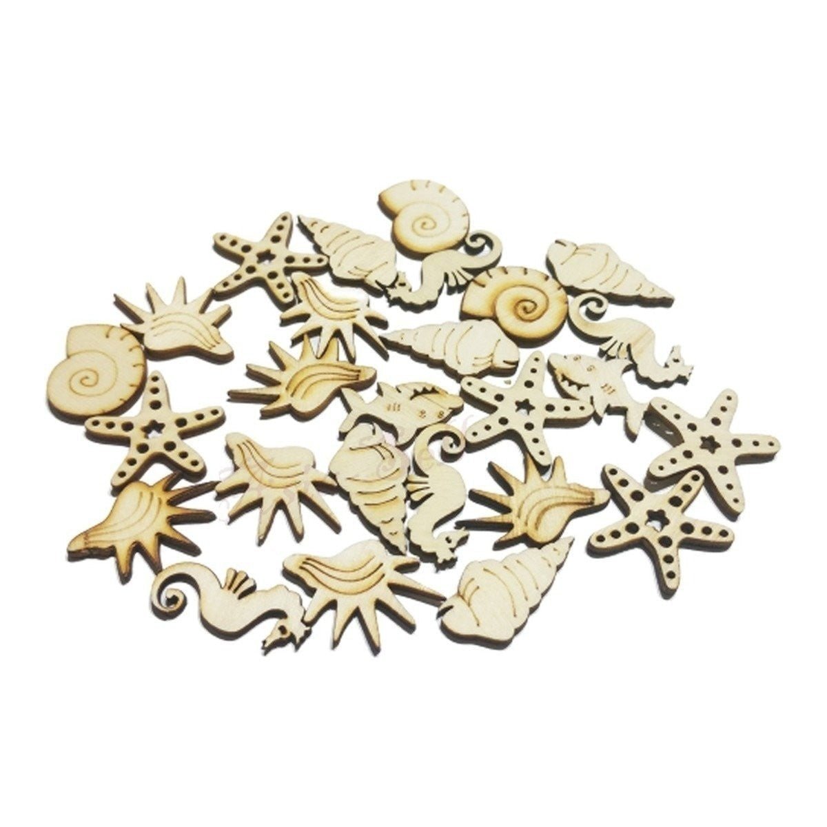 Wooden Sea Creatures and Land Animal Shapes Mixed Flat Forms – Sea Animals Lower