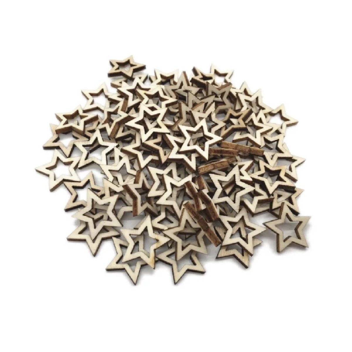 Wooden Stars Confetti 10-30mm Mixed Pack – 20mm Only / 50pcs
