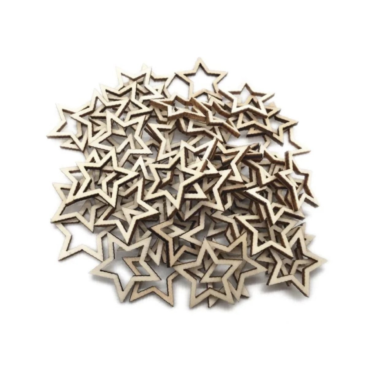 Wooden Stars Confetti 10-30mm Mixed Pack – 30mm Only / 50pcs